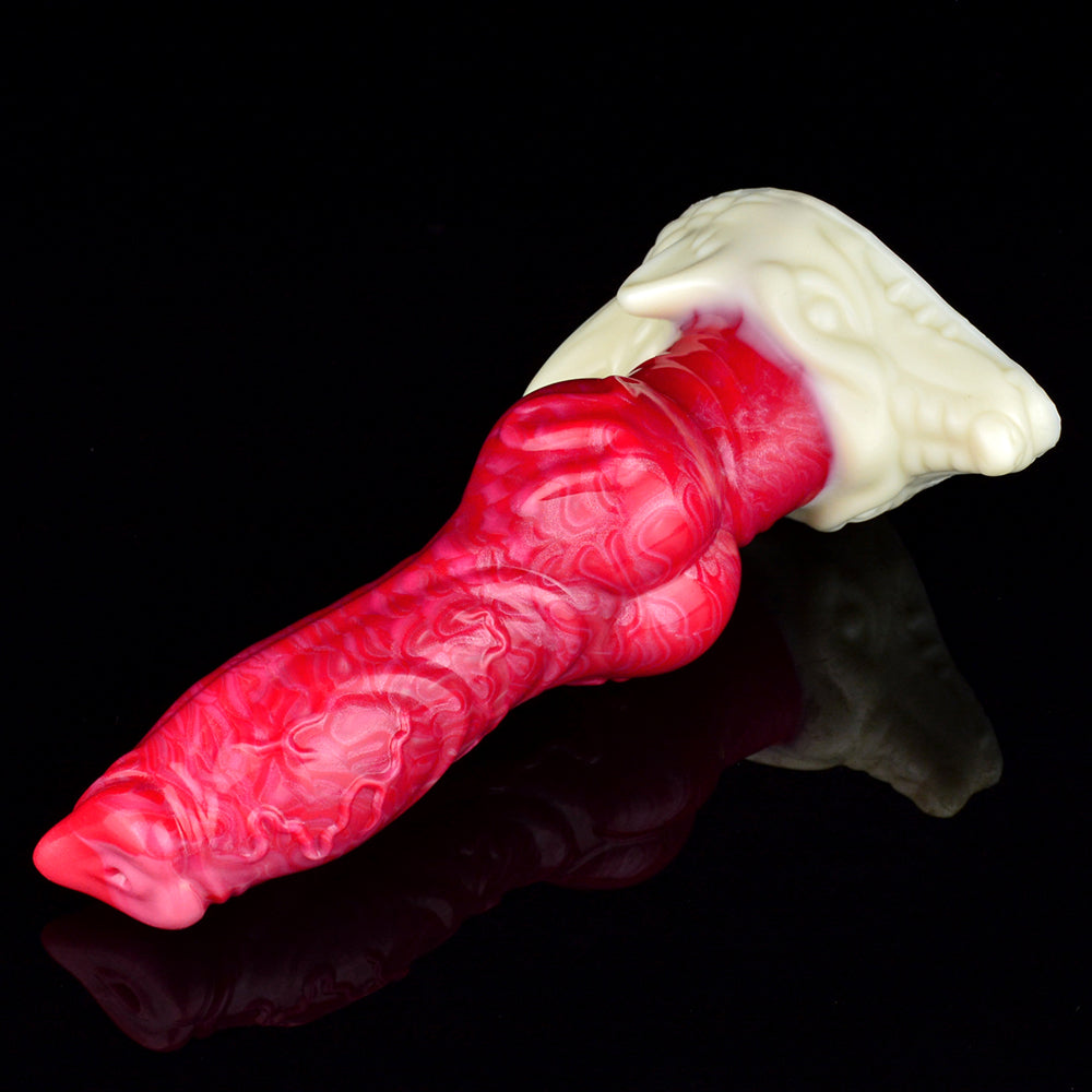 7 Inch Platinum Silicone Red Dog Dildo