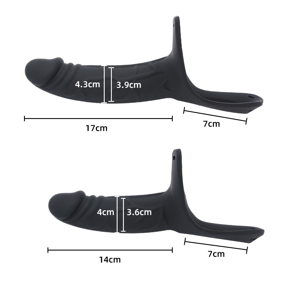 Black Silicone Hollow Strap On Dildo