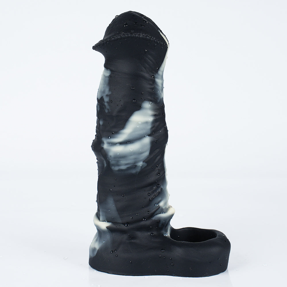 Soft Silicone 7 Inch Zebra Horse Cock Sleeve