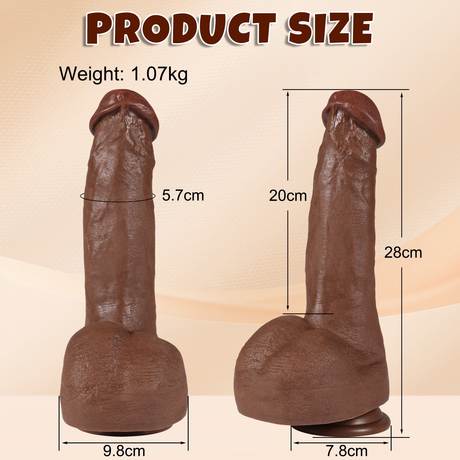11 Inch Brown Realistic Big Dildo