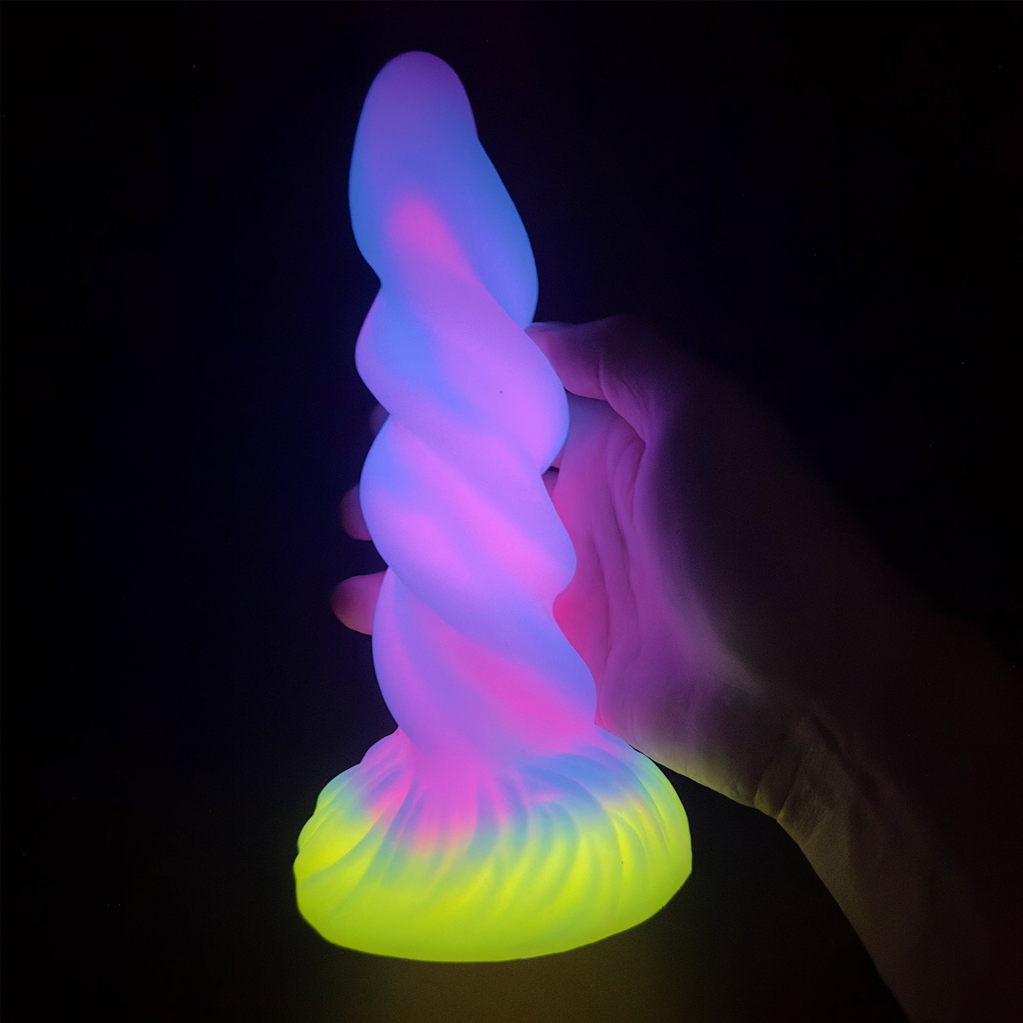 Gode ​​anal en silicone coloré en spirale