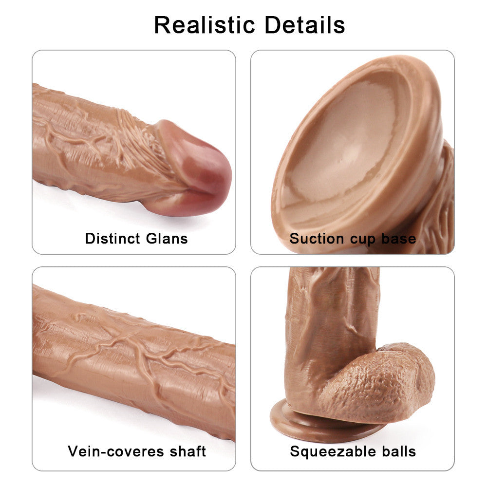 12 Inch Big Head Brown Realistic Dildo