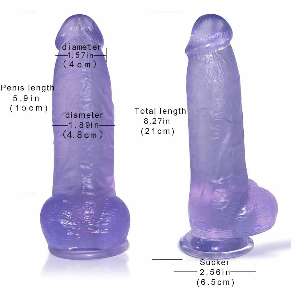8 Inch Pointed Blue Jelly Dildo