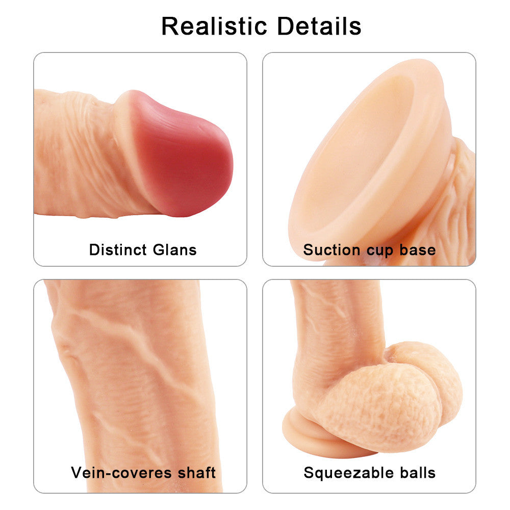 10 inch crooked mouth flesh color dildo