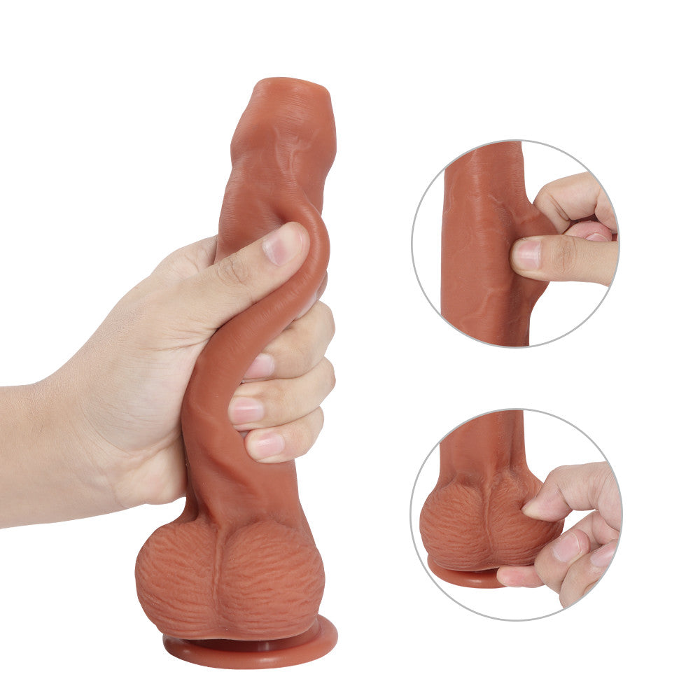 8 Inch Realistic Silicone Dildo With Foreskin