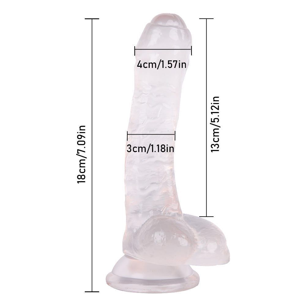 7 Inch Colorful Jelly Dildo With Foreskin