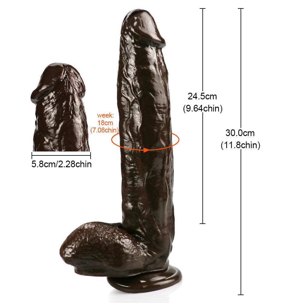 12 Inch Brown Thick Realistic Dildo