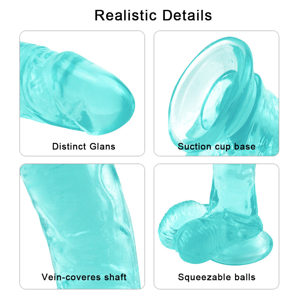 7 Inch Green Realistic Jelly Dildo