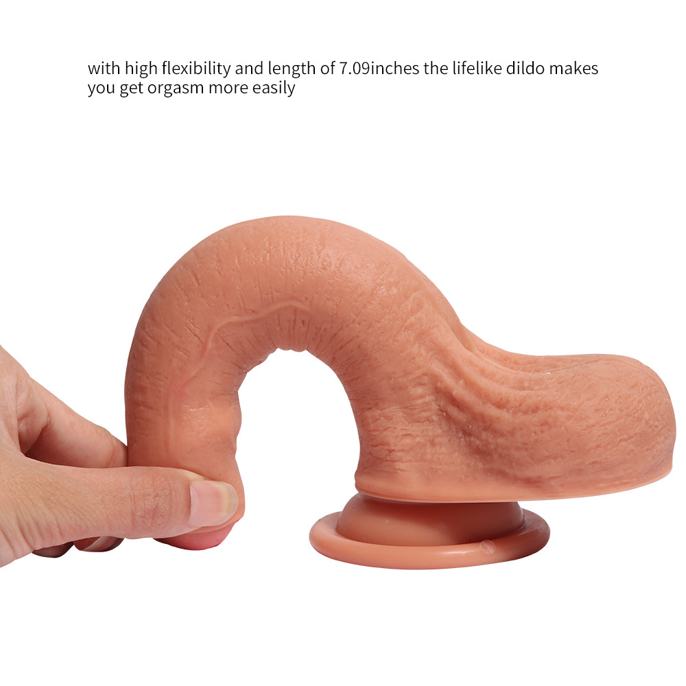 7 Inch Silicone Realistic With Foreskin Dildo