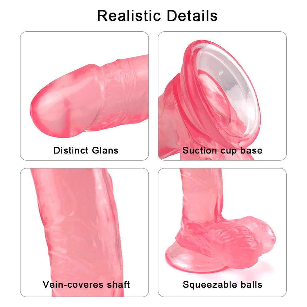 7 Inch Pink Realistic Jelly Dildo