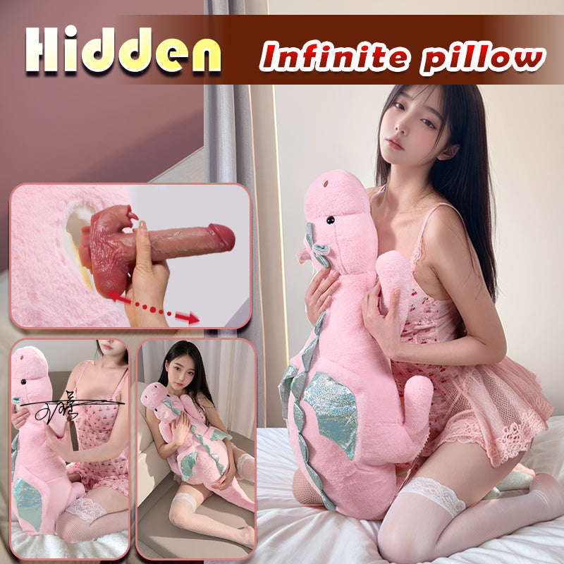 Pink Plush Dragon Infinity Pillow Dildo Machine