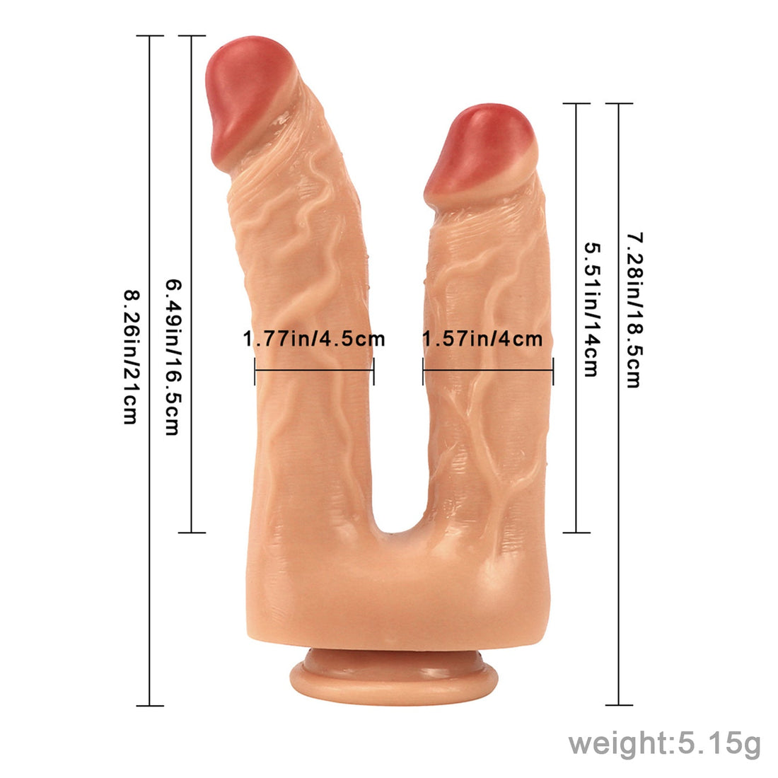 Flesh Realistic 8 Inch Double Penetration Dildo