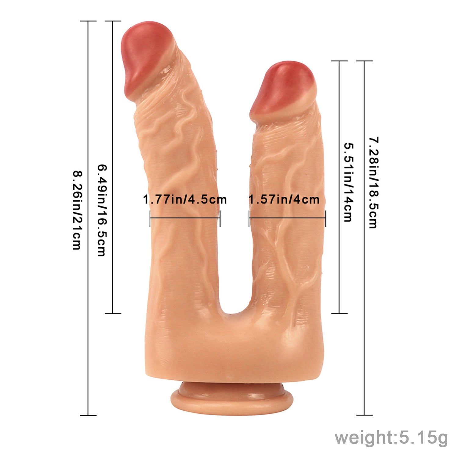 Flesh Realistic 8 Inch Double Penetration Dildo