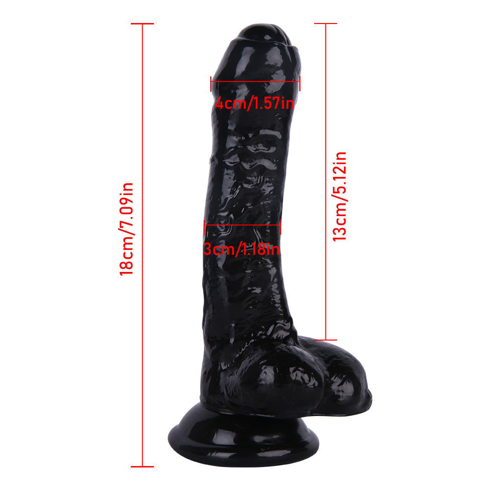 7 Inch Suction Cup Colorful Uncircumcised Dildo