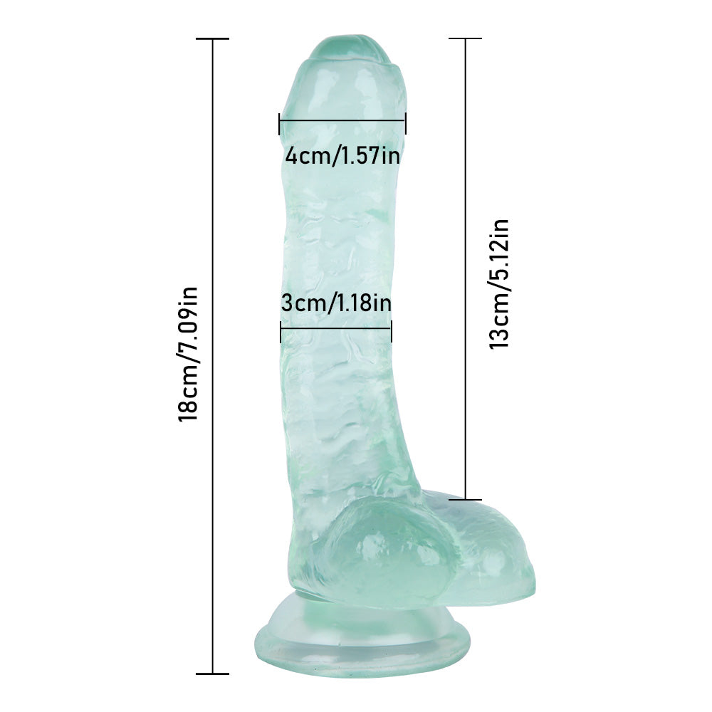 7 Inch Colorful Jelly Dildo With Foreskin
