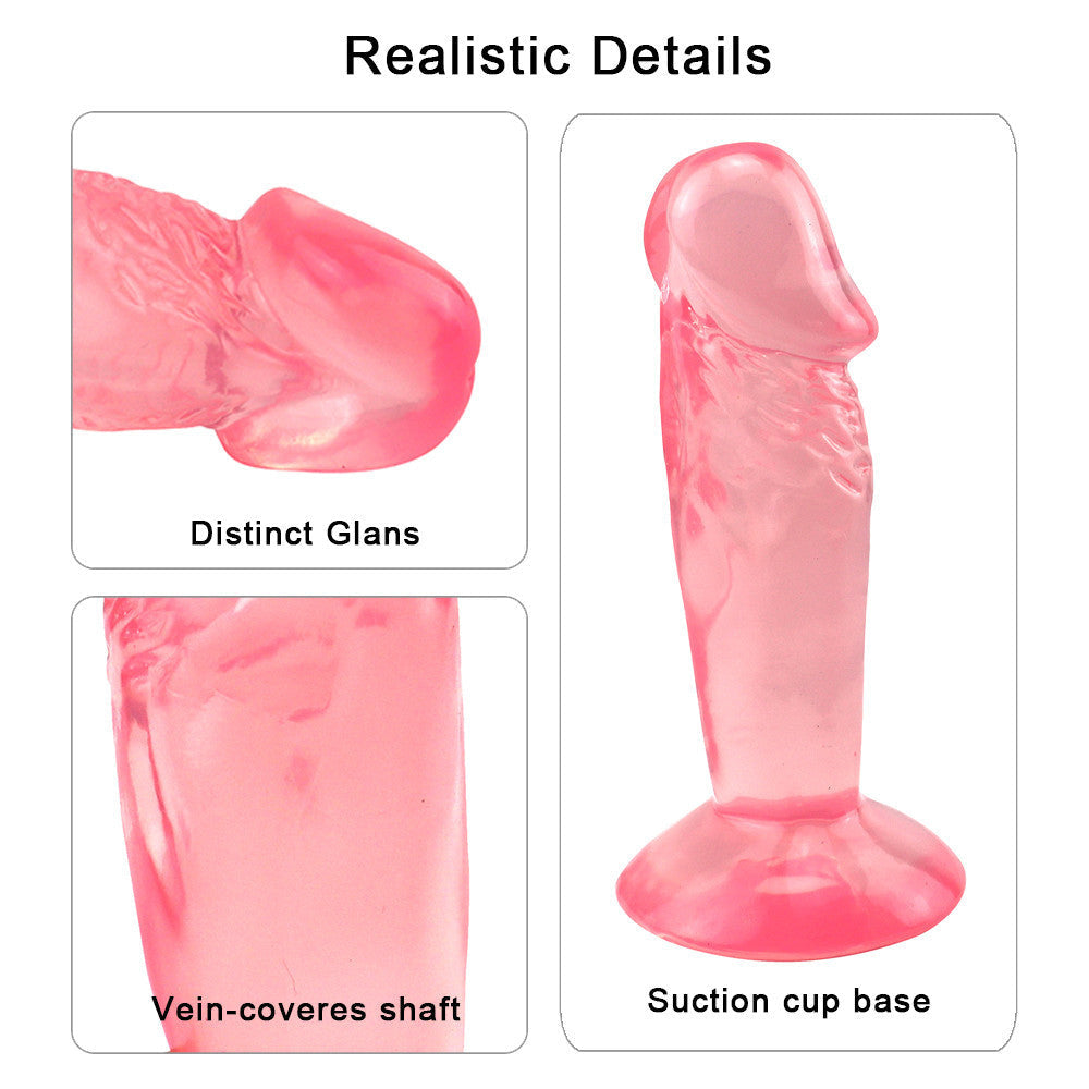 4 Inch Pink Jelly Extra Small Dildo