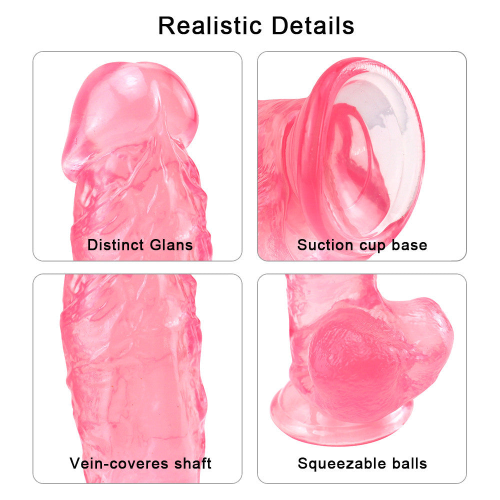 9 Inch Pink Clear Large Jelly Dildo