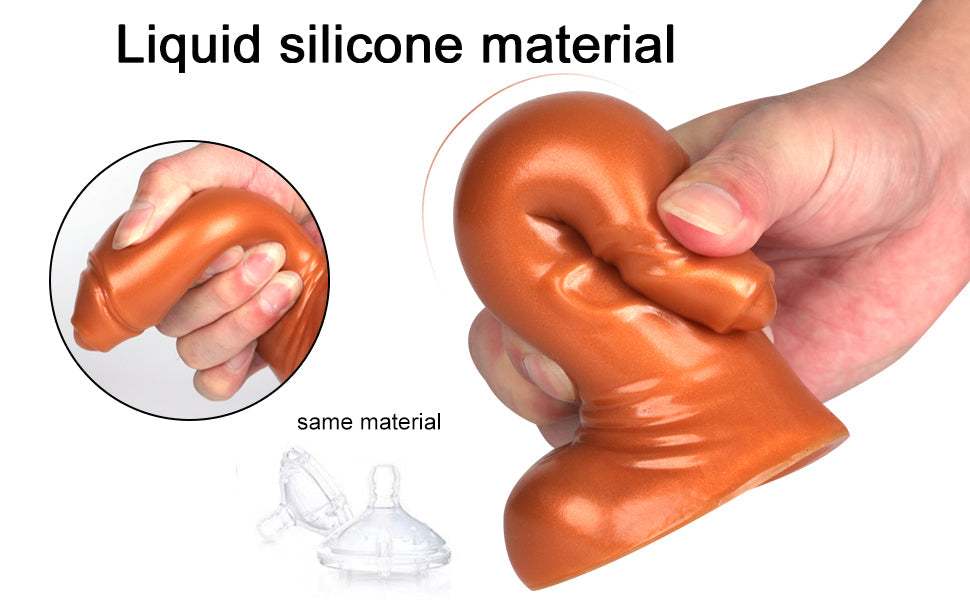 5 Inch Brown Fat Dildo with Foreskin
