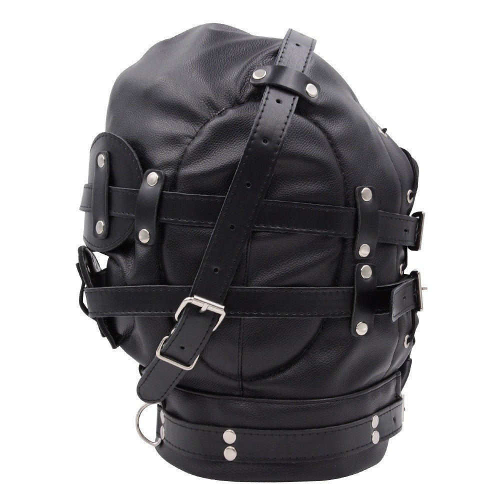 Black Leather BDSM Dildo Gag Mask