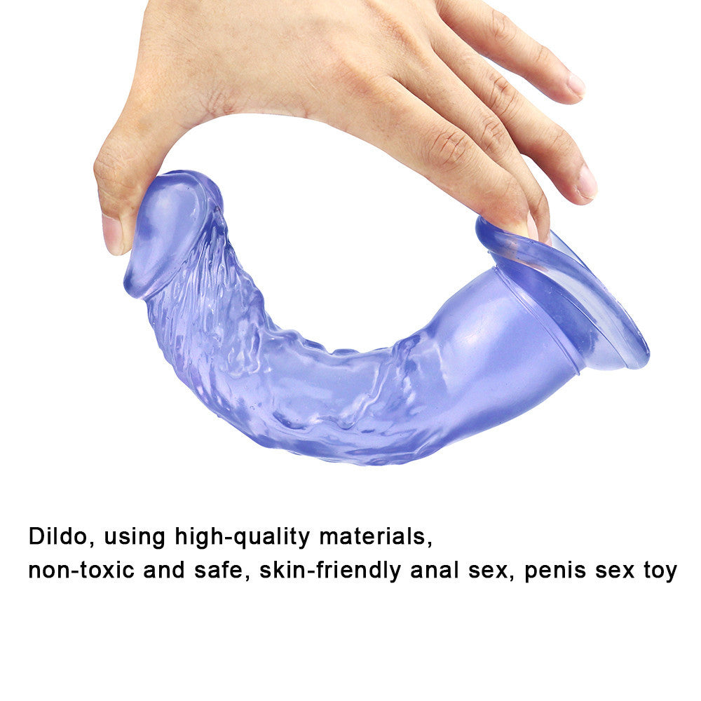 8 Inch Blue Straight Realistic Jelly Dildo