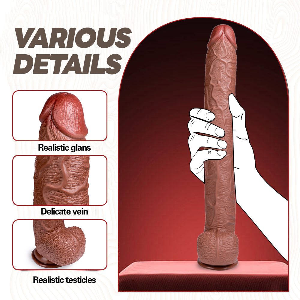 17 Inch Brown Depth Training Extra Long Dildo