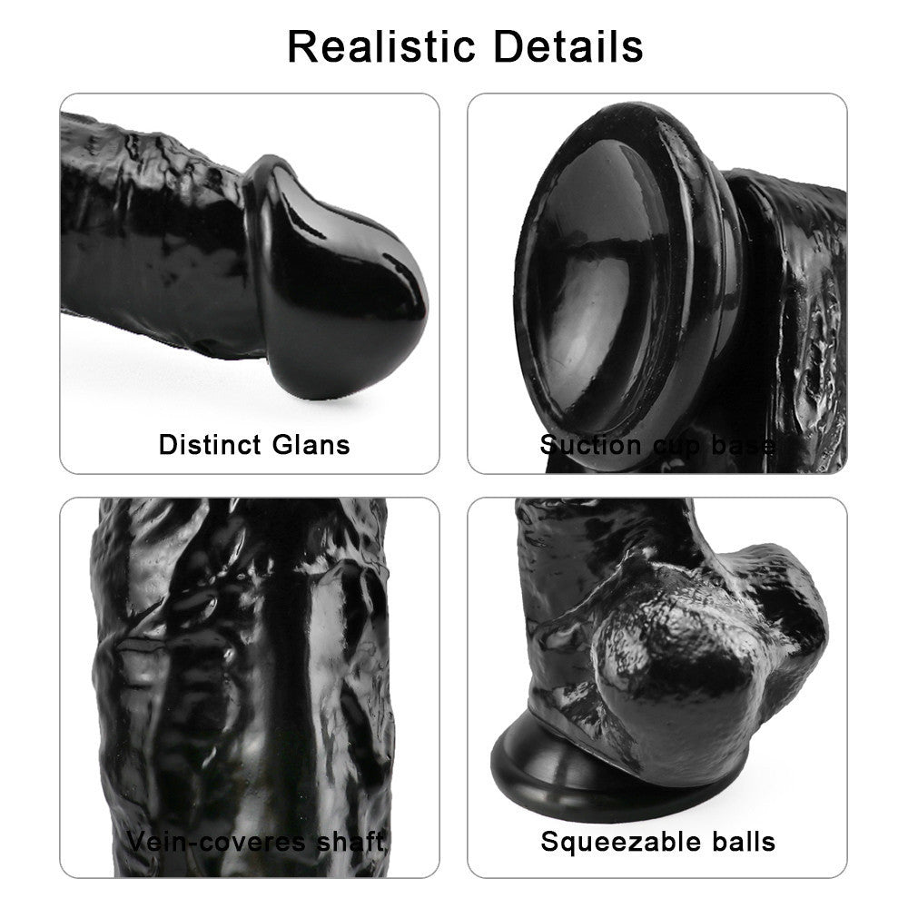 9 Inch Black Realistic Big Dildo