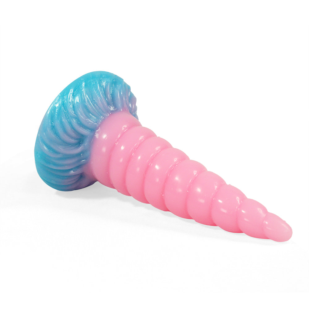 8 Inch Threaded Glow In The Dark Unicorn Dildo