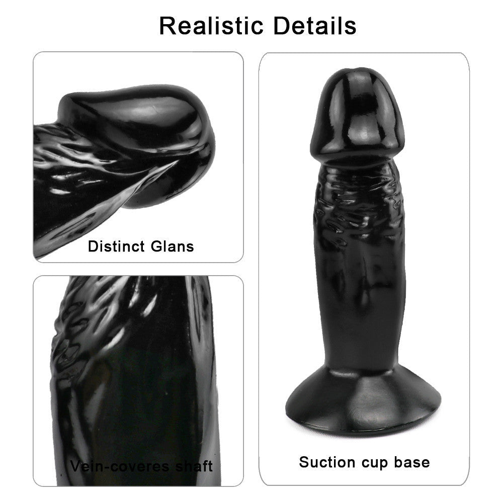4 Inch Black Realistic Suction Cup Small dildo