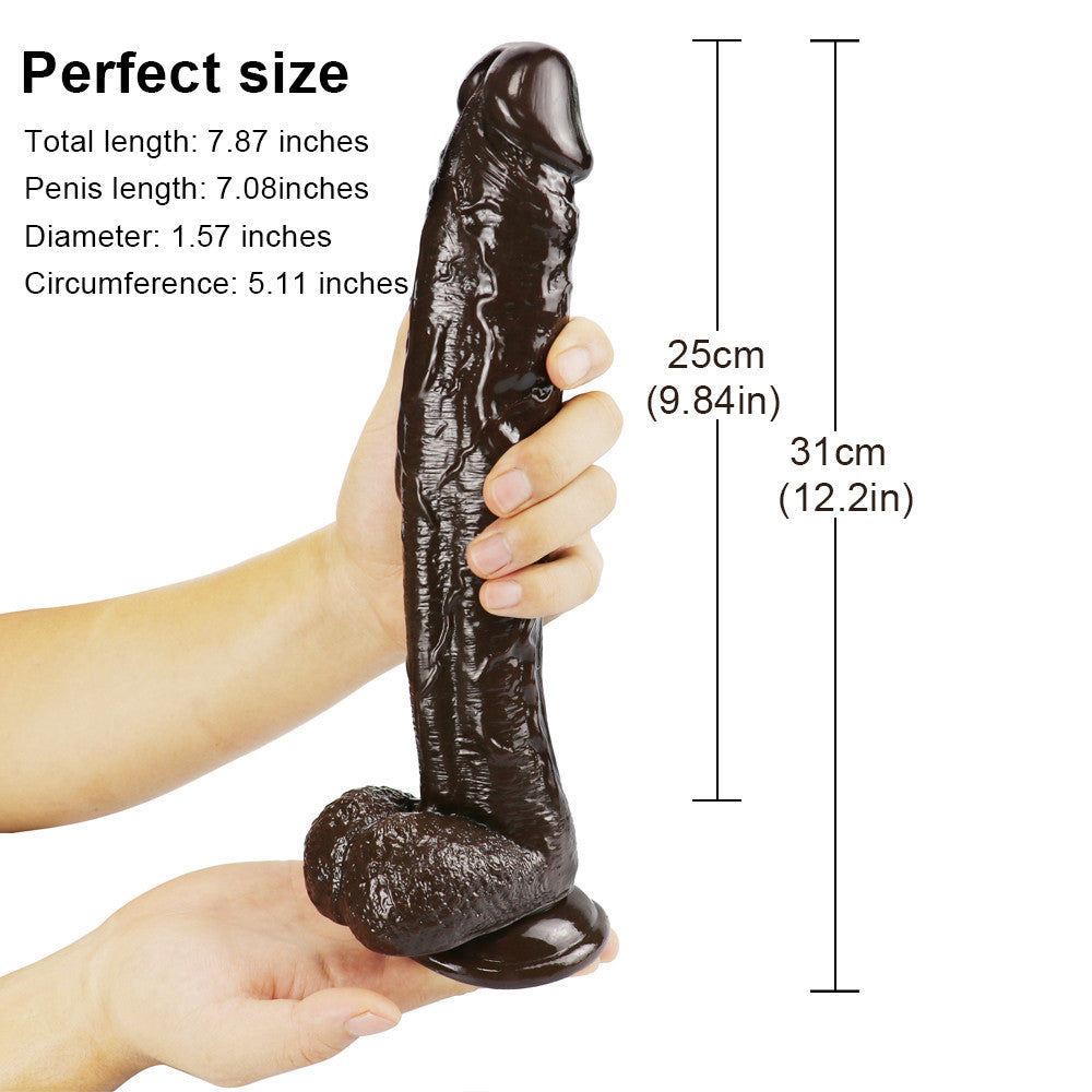 10 Inch Long Brown Realistic Big Dildo