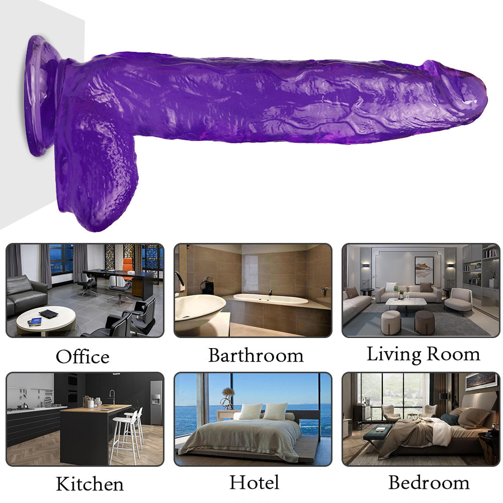 12 Inch Purple Thick Jelly Dildo