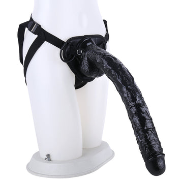 Huge Strap On 16 Inch Black Dildo