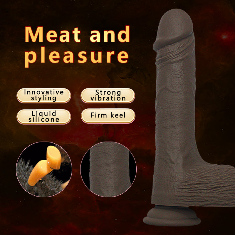 Black 9 Inch Fully Automatic Thrusting Dildo