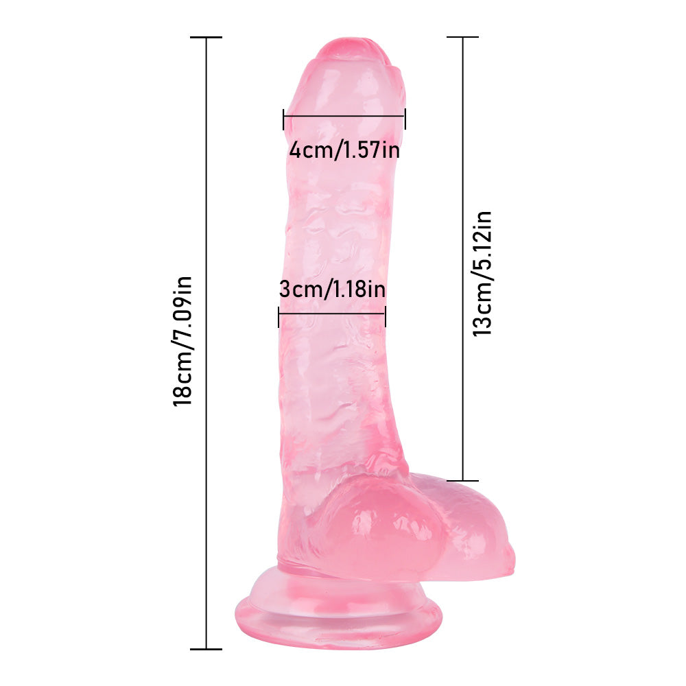 7 Inch Colorful Jelly Dildo With Foreskin