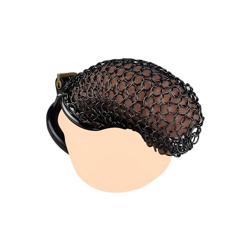 Black Mesh Male Metal Chastity Cage