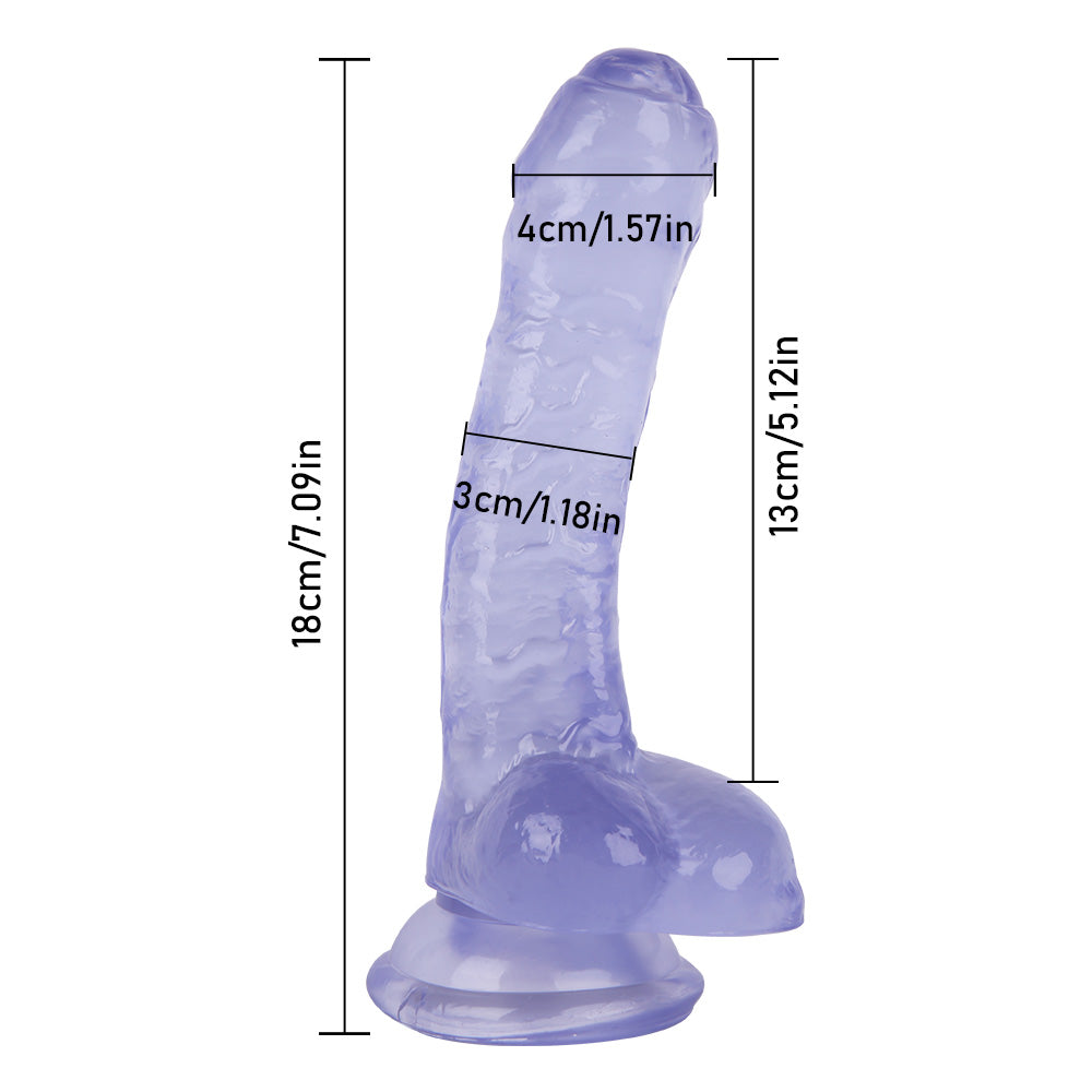 7 Inch Colorful Jelly Dildo With Foreskin