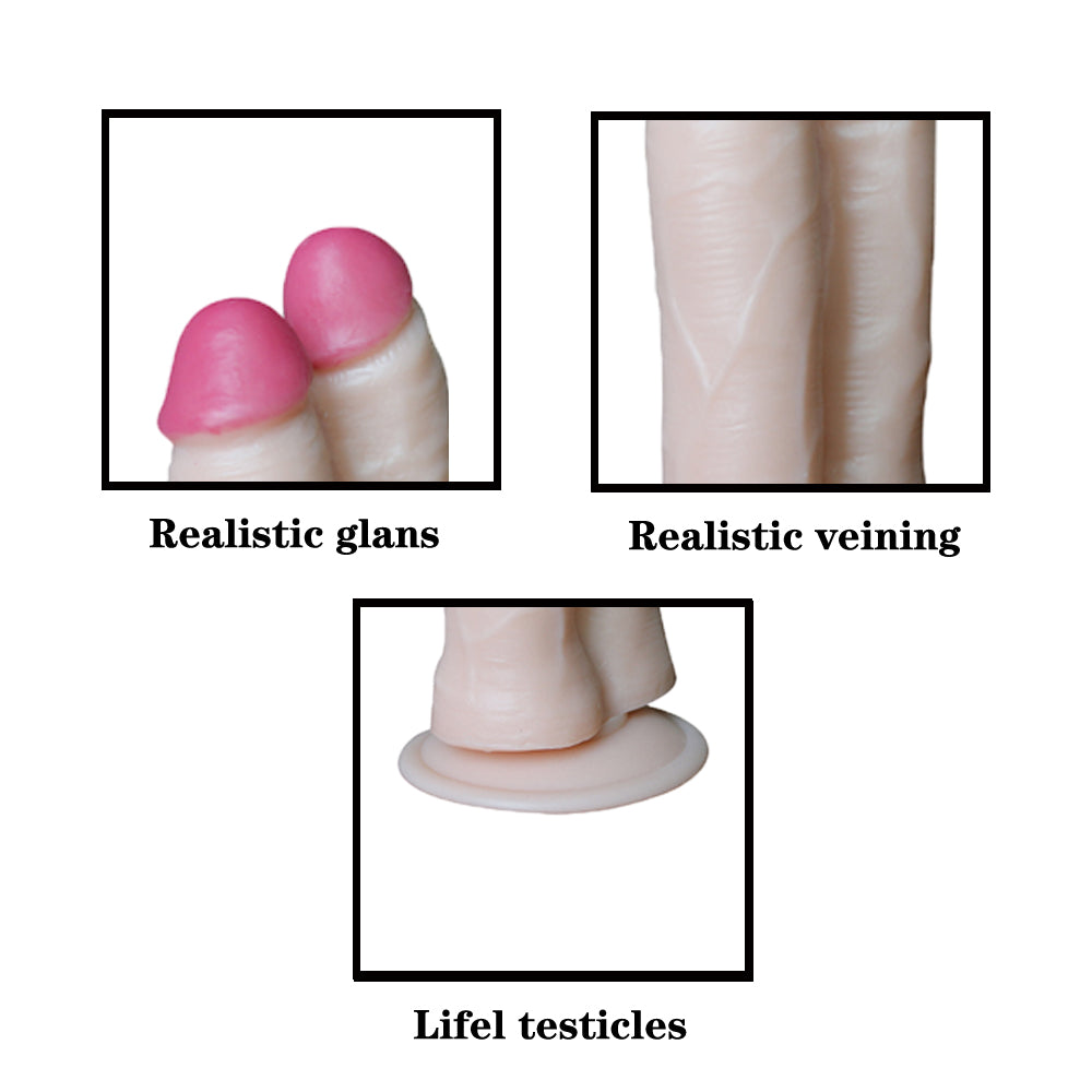 7 Inch White Beginner Double Penetration Dildo