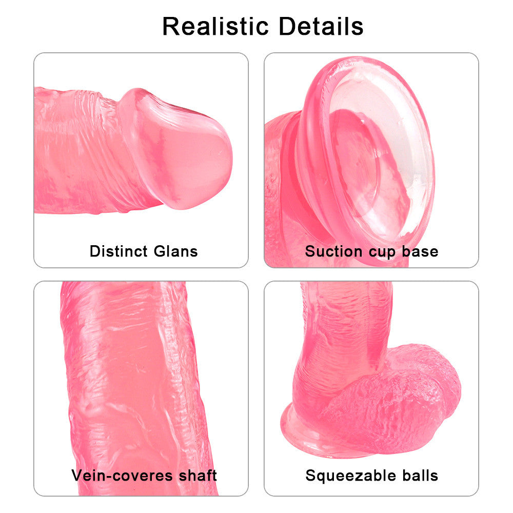 10 Inch Pink Big Clear Jelly Dildo