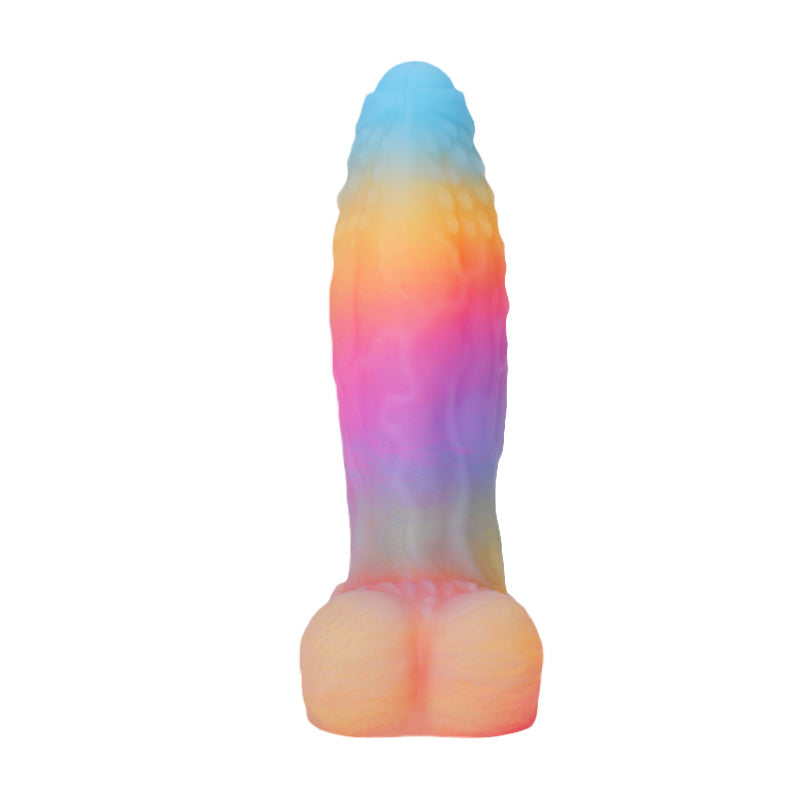 Rainbow Monster Glow In The Dark Big Dildo