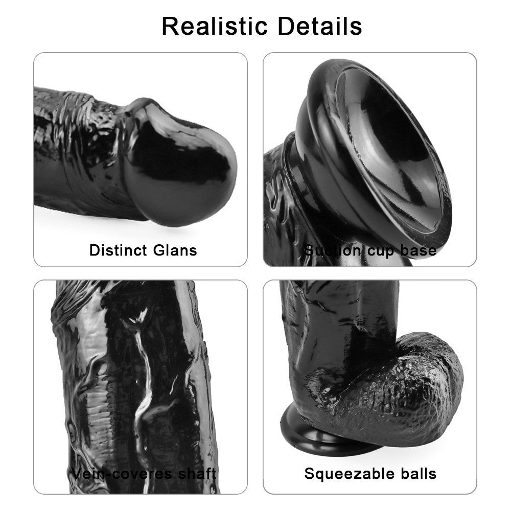 12 Inch Realistic Big Black Dildo