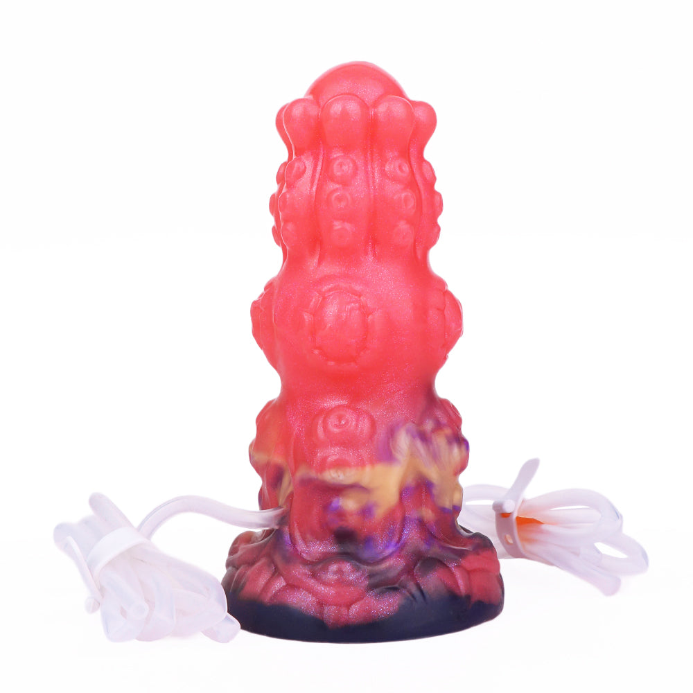 Red Tentacle Knot Inflatable Cumshot Dildo