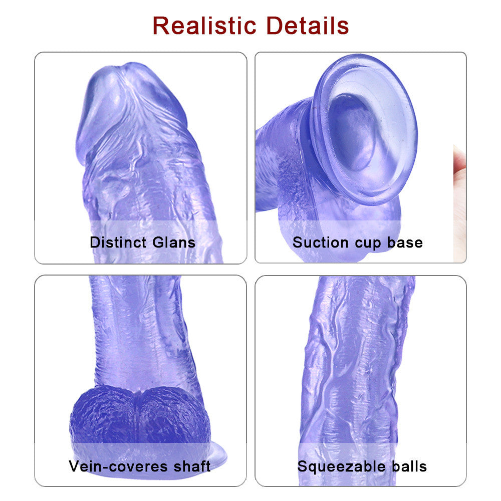 10 Inch Blue Clear Big Jelly Dildo