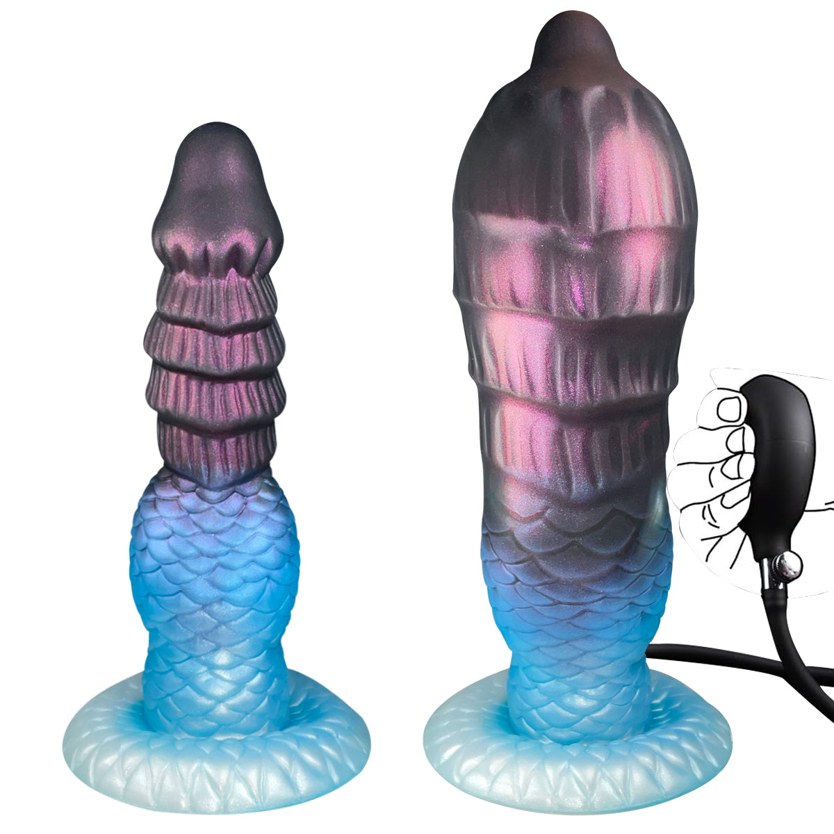 Dragon Scale Ribbed Fantasy Inflatable Dildo