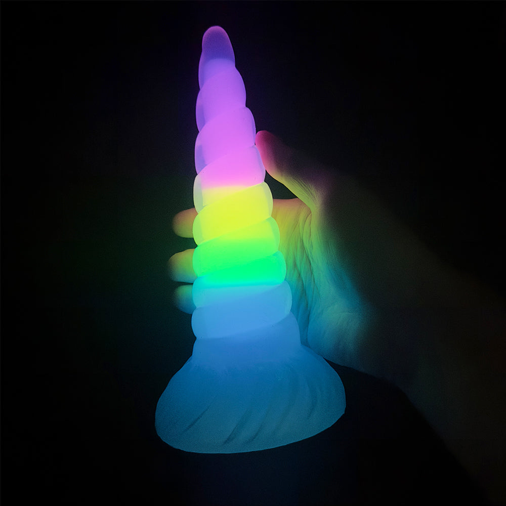 Rainbow Glow-in-the-Dark Unicorn Dildo