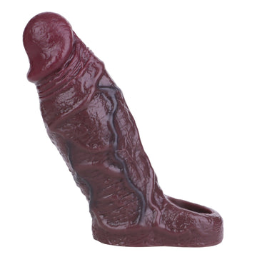 Brown Giant Textured Realistic Penis Sleeve