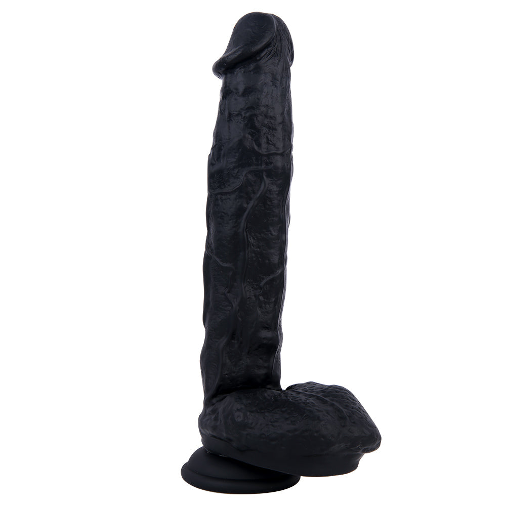 10 Inch Black Silicone Giant Realistic Dildo