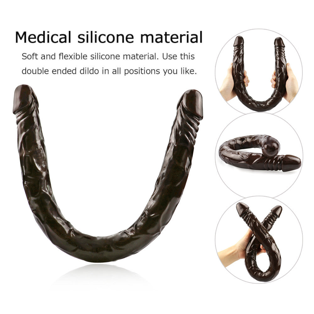22 Inch Brown Extra Long Lesbian Double Dildo