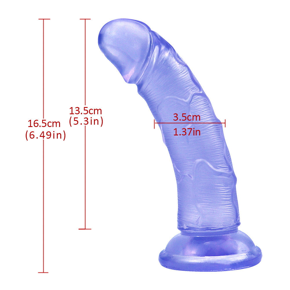 6 Inch Curved Blue Jelly Small Dildo
