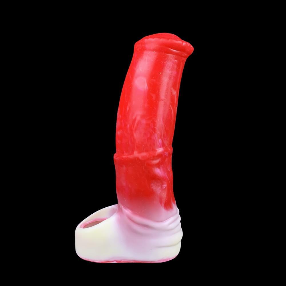 Red 6 Inch Animal Cock Penis Sleeve