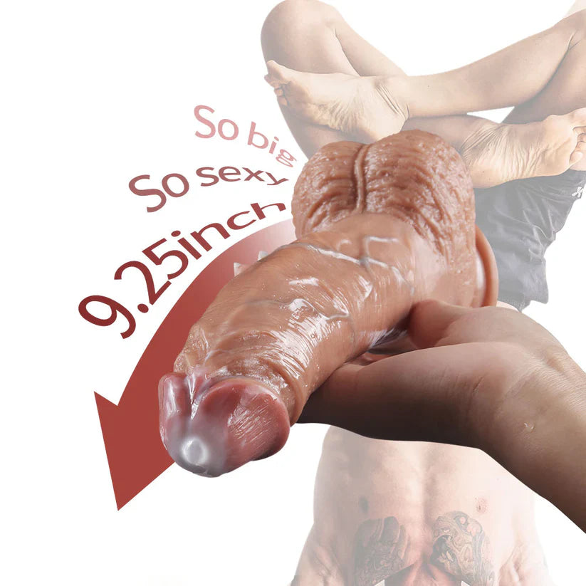 9 Inch Soft Curved Strong Suction Cup Realistic Dildo