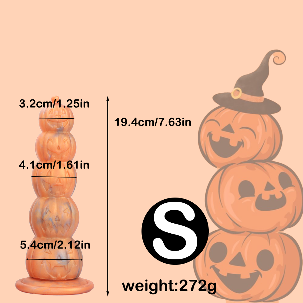 Pumpkin Painted Knot Huge Butt Plug